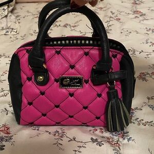 Betsy Johnson Pink and Black Mini Bag